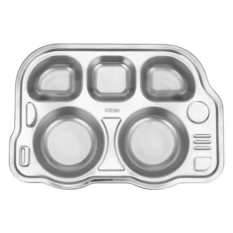 Shixun 304 Stainless Steel 3-Compartment Kids Plate - Smiling Monkey