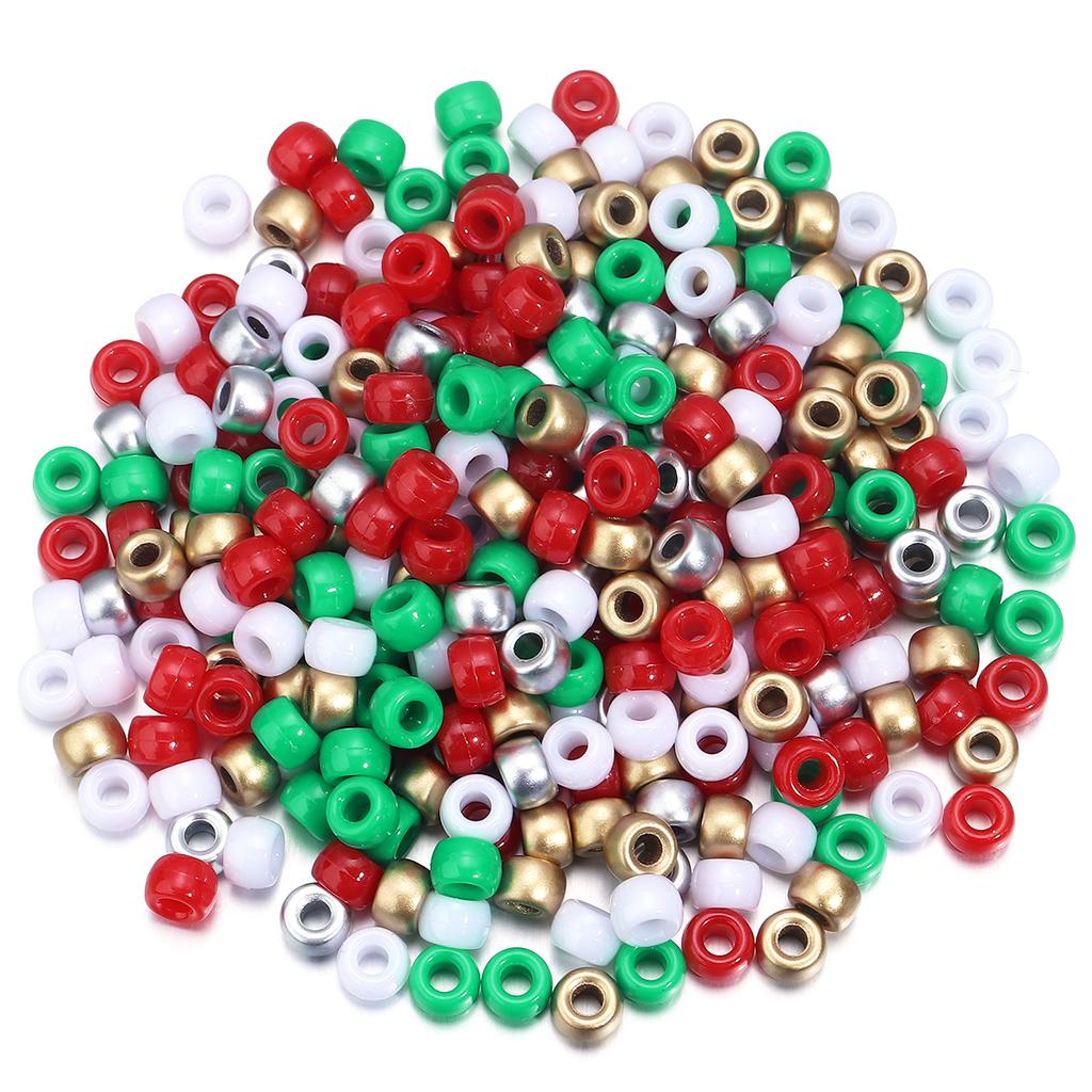 200pcs/lot 9mm Mix Color Acrylic Beads 4mm Big Hole Round Loose Beads For Jewelry Making DIY Necklace Bracelet Craft Accessories
