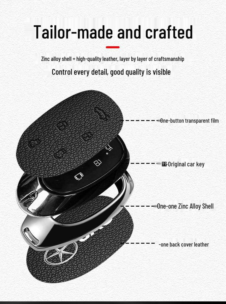 JAC Refine RF8 PHEV Car Key Protective Shell - Simple Style for Men and Women