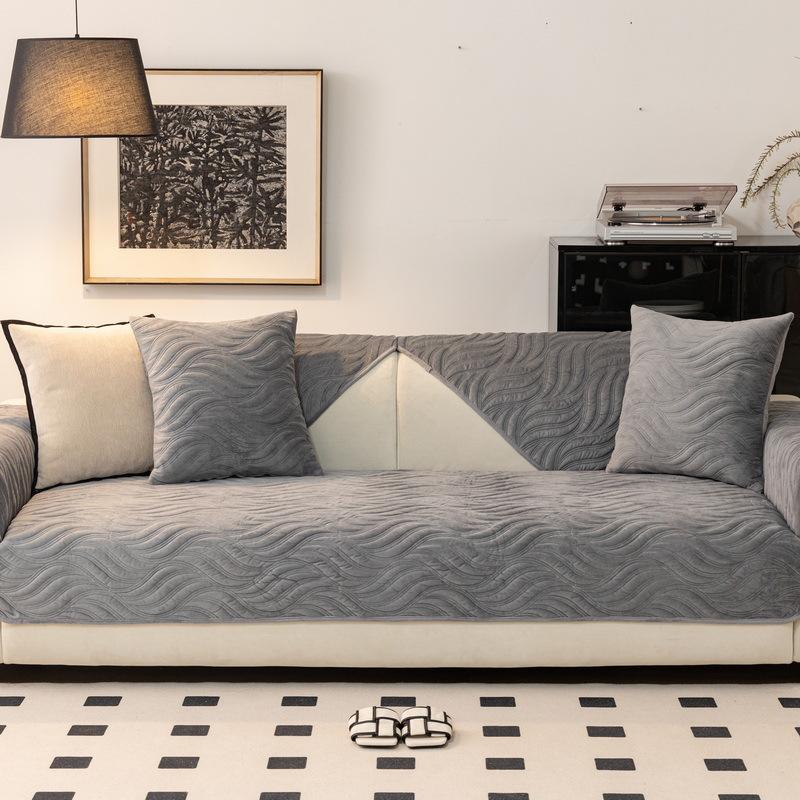 Crystal Fleece Sofa Cushion Winter High-End Four-Season Universal  New Plush Seat Cushion Light Luxury Sofa Cover Towel