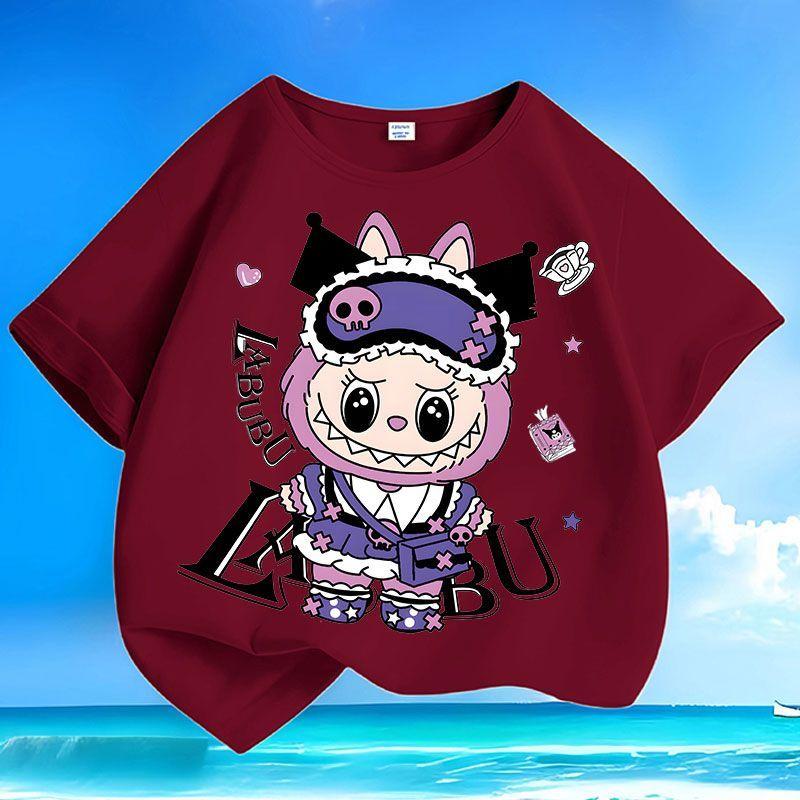 

Cute Pure Cotton T-shirts for Children, Fashionable Loose Tops for Boys and Girls in Summer 160
