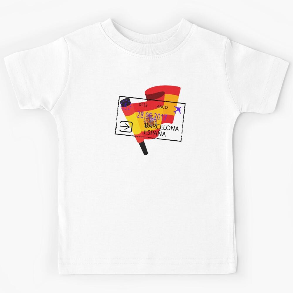 Madrid Passport Stamp Kids T-Shirt 150