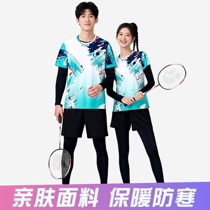 Quick-Dry Breathable Badminton Shirt Shorts Set Men Women Tennis Volleyball Training Sportswear