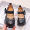 Children Leather Shoes Girls Fashion Solid Comfortable Leather Shoes Geniune Leather Low Top Princess Shoes Size 24-37