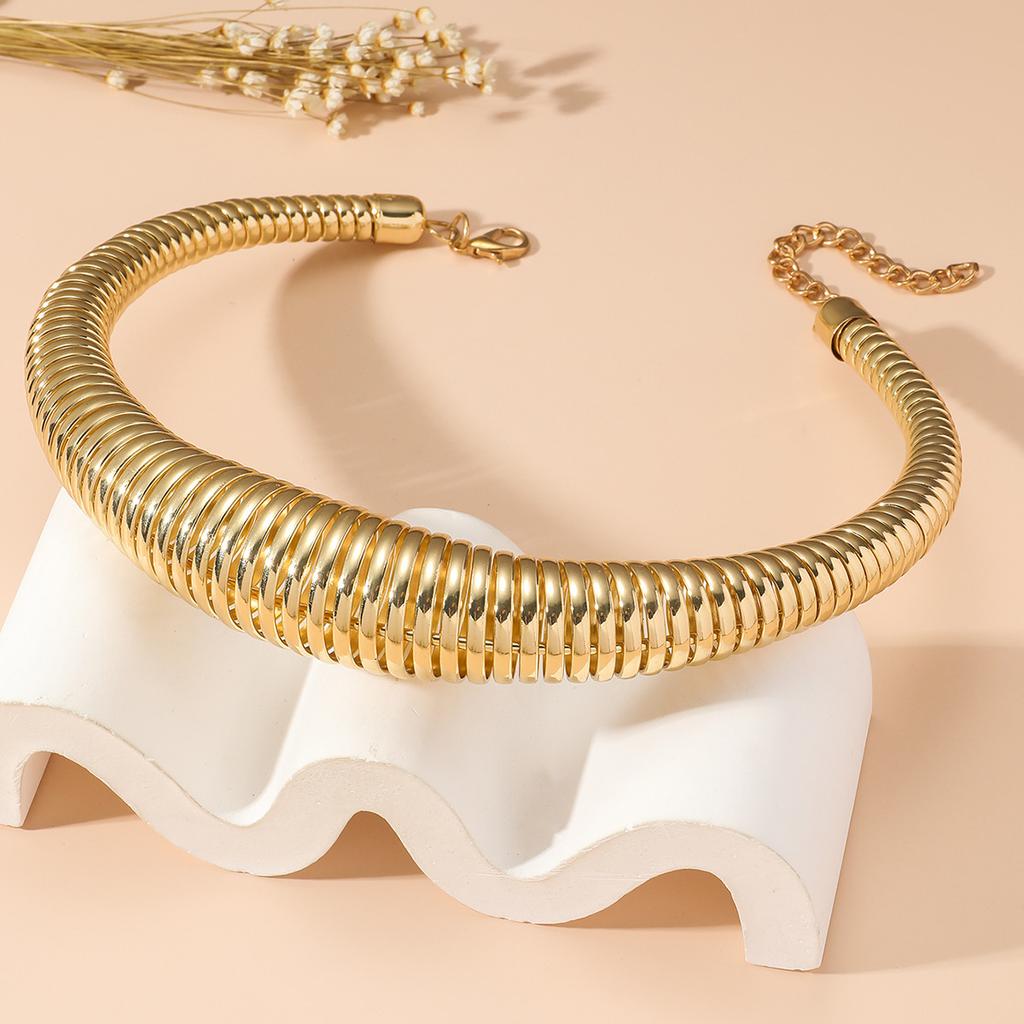 Prehnaný reťazový hip hopový choker náhrdelník pre ženy punk rockový hadí šperkový doplnok