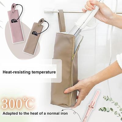 Hot Iron Holder Hair Curling Holder Mat With Zipper Heat Resistant Travel Bag For Curling Iron Lightweight Portable Hair Straigh