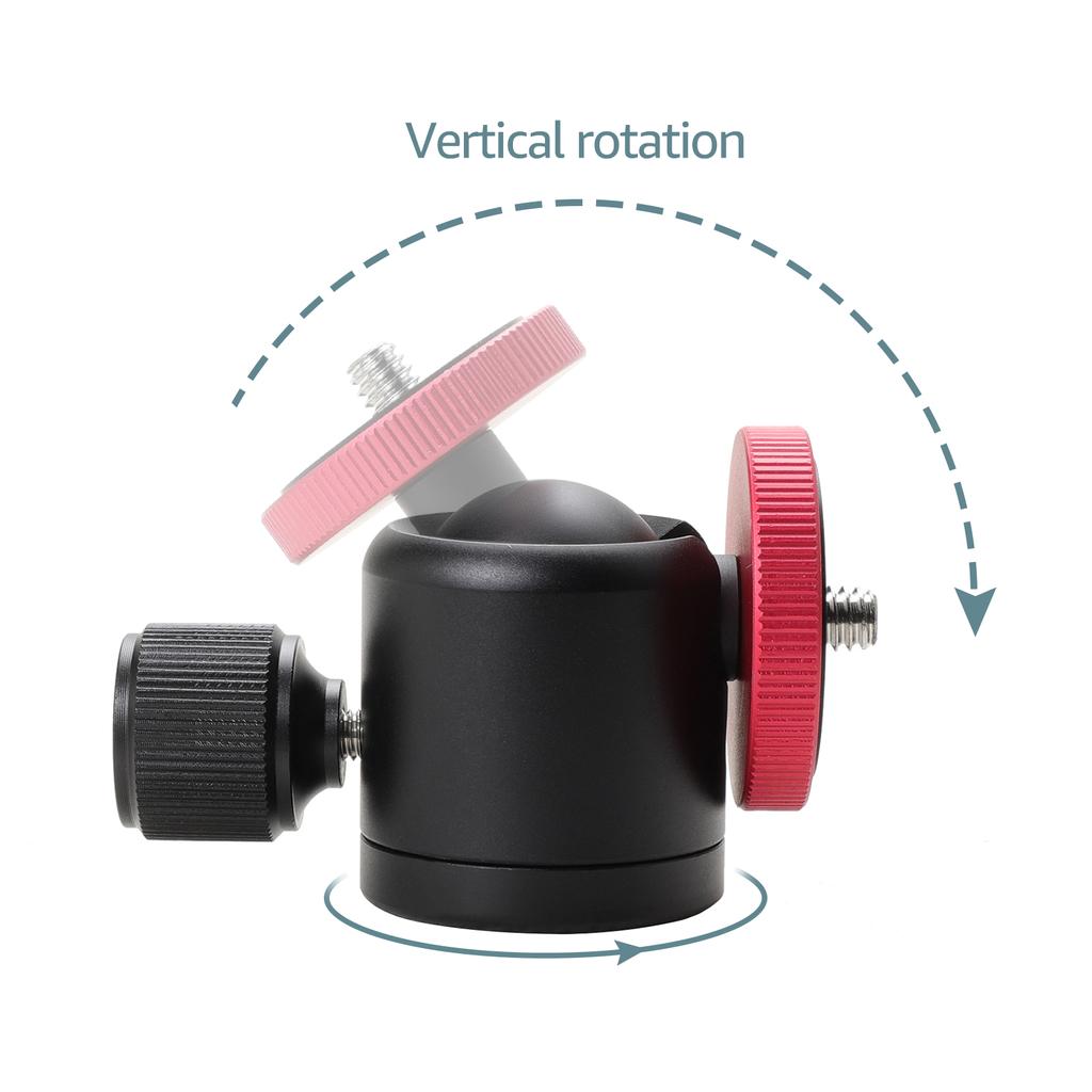 Aluminum Alloy Mini Ball Head Rotatable Ball Head Photography Accessory Replacement with 3 8 Inch Screw Hole 1 4 Inch