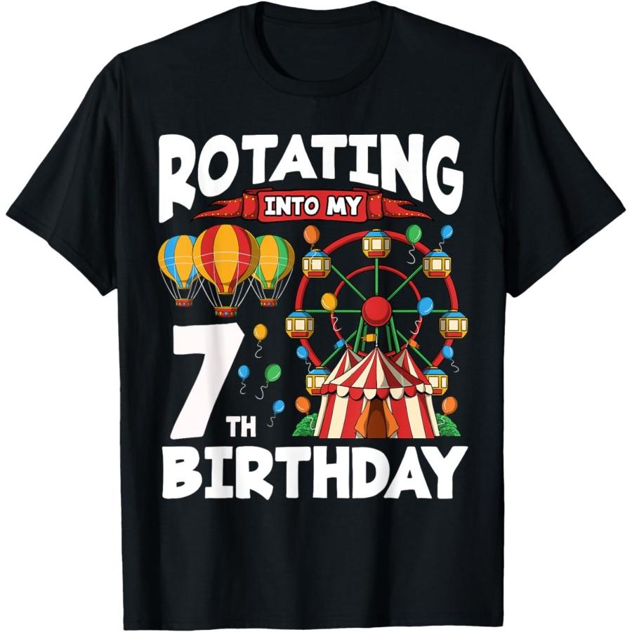 7th Birthday Ferris Wheel Circus Boys Girls T-Shirt XXXXXL