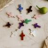 Gemstone Cross Pendants 25x18mm Assorted 12 Pieces