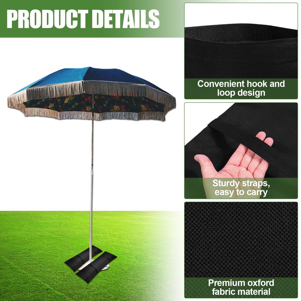 Umbrella Base Weights Sand Bags, 2 X 55Lbs Fillable Sandbags For Outdoor Umbrella Stands, Cantilever Umbrellas, Trampolines, Pat