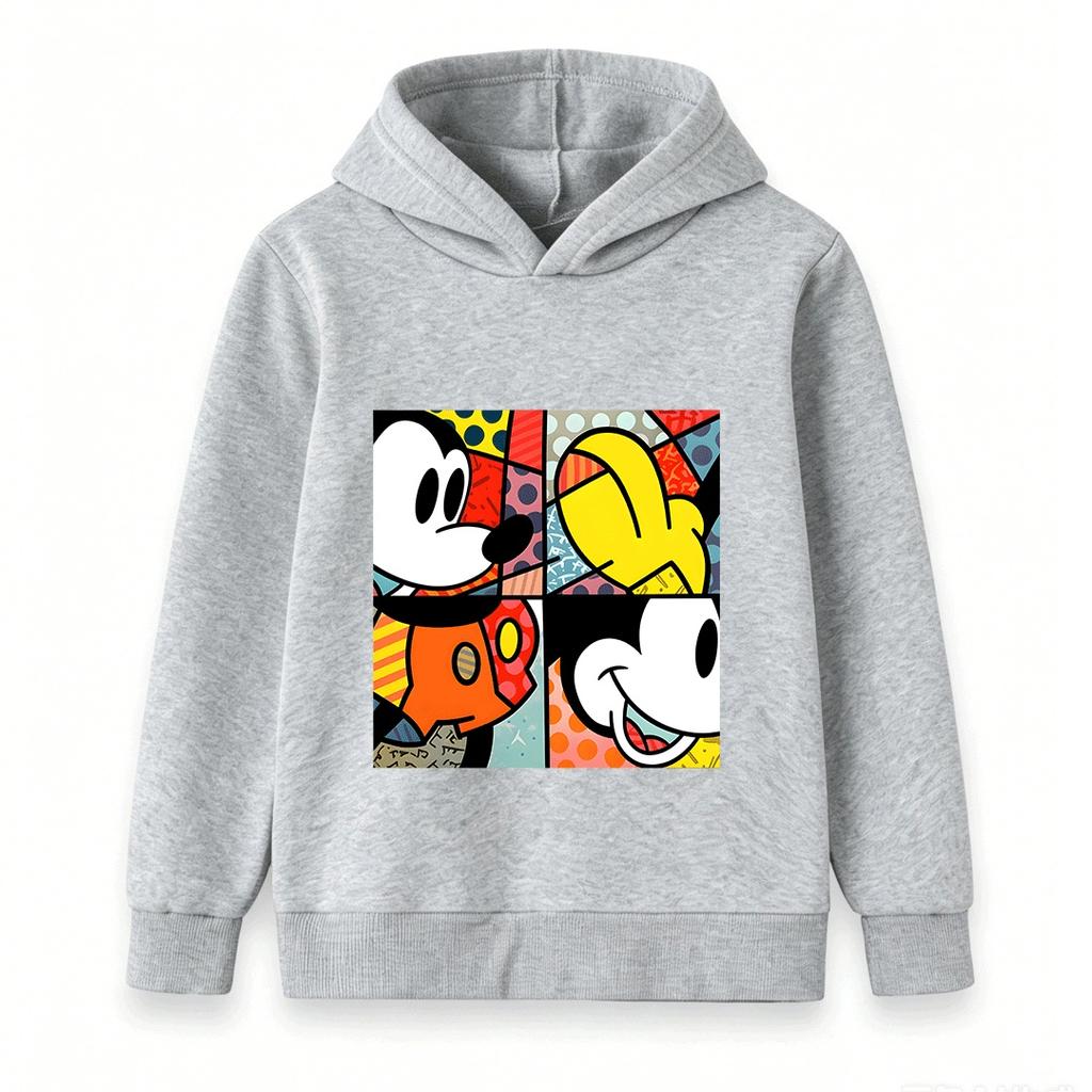Kids Boys Girls Crew Neck Short Sleeve 100% Cotton T-shirt, Cute Cartoon Mouse Pop Art Print Casual Soft Breathable Summer Basic Tee for Children Dail