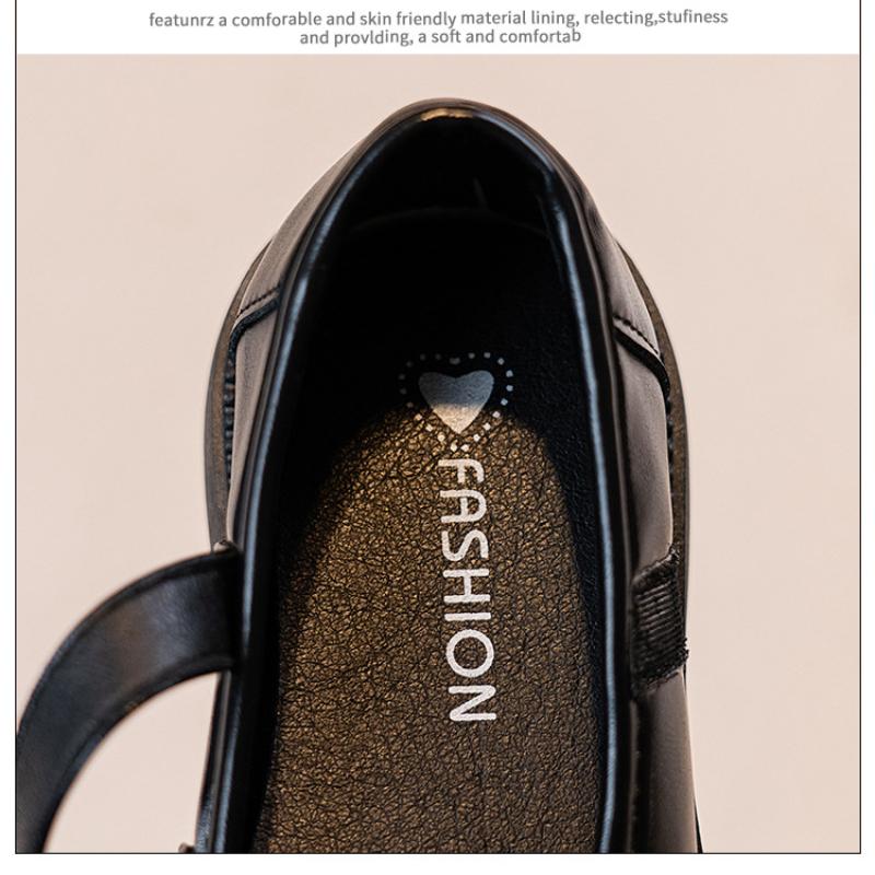 Spring and Autumn New Style Girls' Breathable Soft Sole Lightweight Leather Shoes