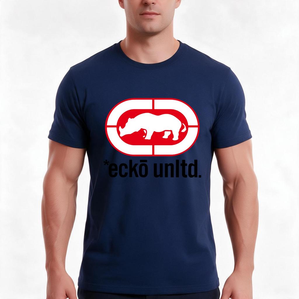 Red Rhino Ecko Unltd Original Nostalgic Streetwear Tshirt Summer Casual Cotton Tee Oversized Streetwear Tops