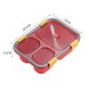 Portable 3-Compartment Plastic Lunch Box with Spoon