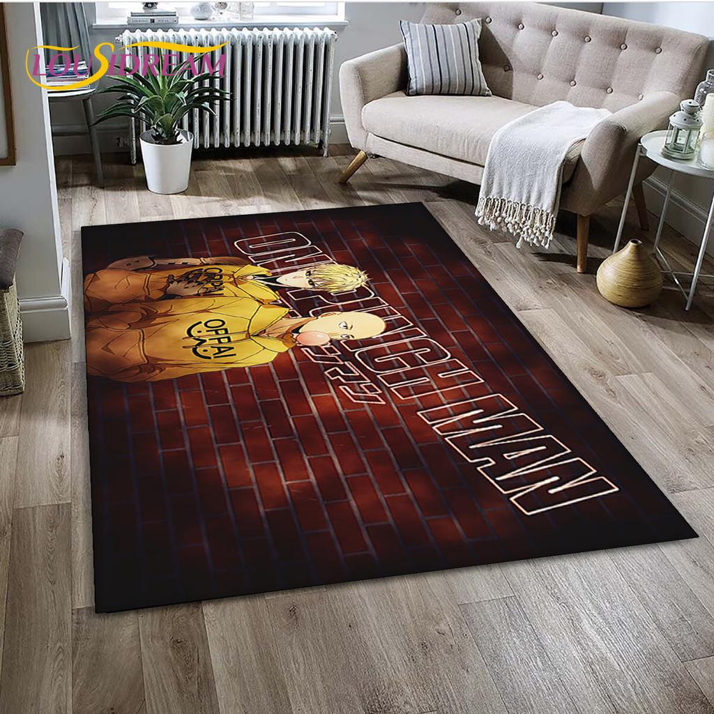 3D ONE PUNCH MAN Anime Cartoon  Area Rug,Carpet Rug for Living Room Bedroom Sofa Doormat Decoration, Kid Play Non-slip Floor Mat