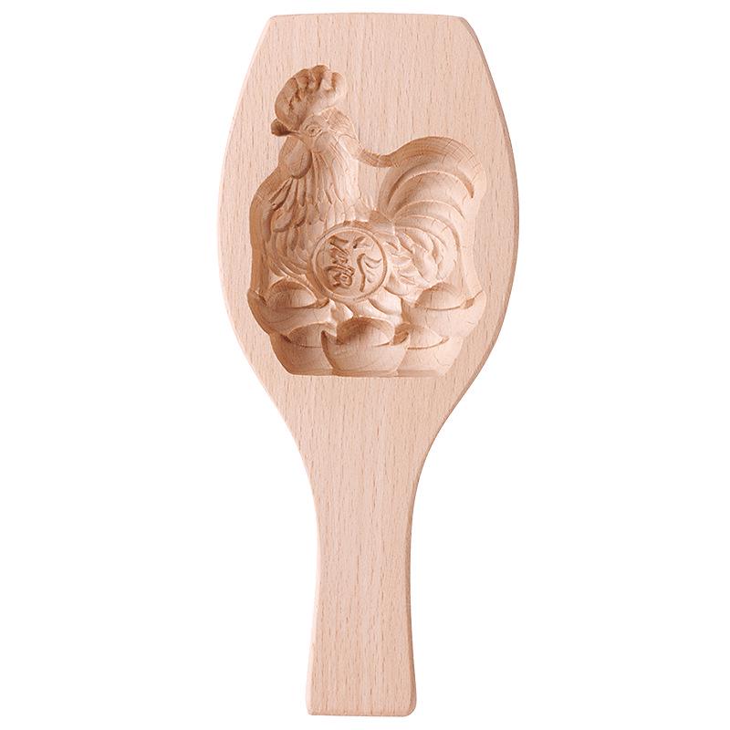Wooden Mooncake & Pastry Mold - Solid Wood Baking Tool for Biscuits, Qingtuan, Mung Bean Cake, and Pasta.
