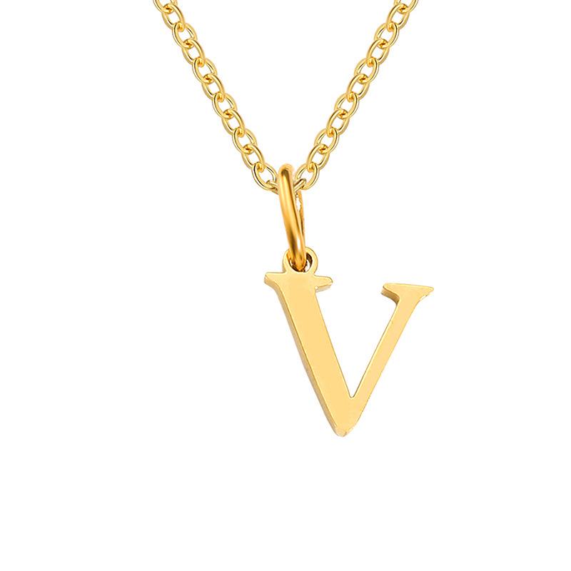 Elegante Collar con Colgante de 26 Letras para Mujer - Diseño Único Cadena para Clavícula de Acero de Titanio