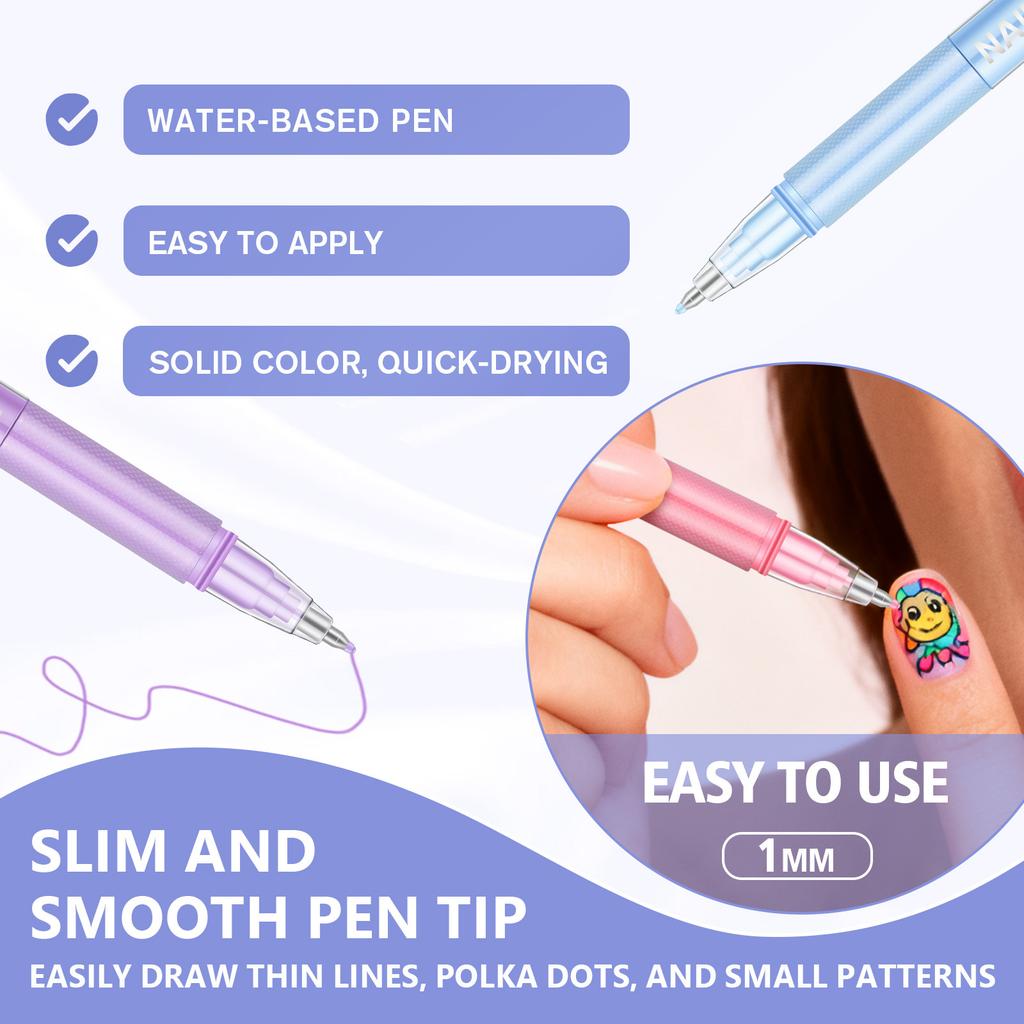 12 Color Nail Polish Pen Set  DIY Nail Pen Lines Art  DIY Nail Creation Pen  1 Box/12ml