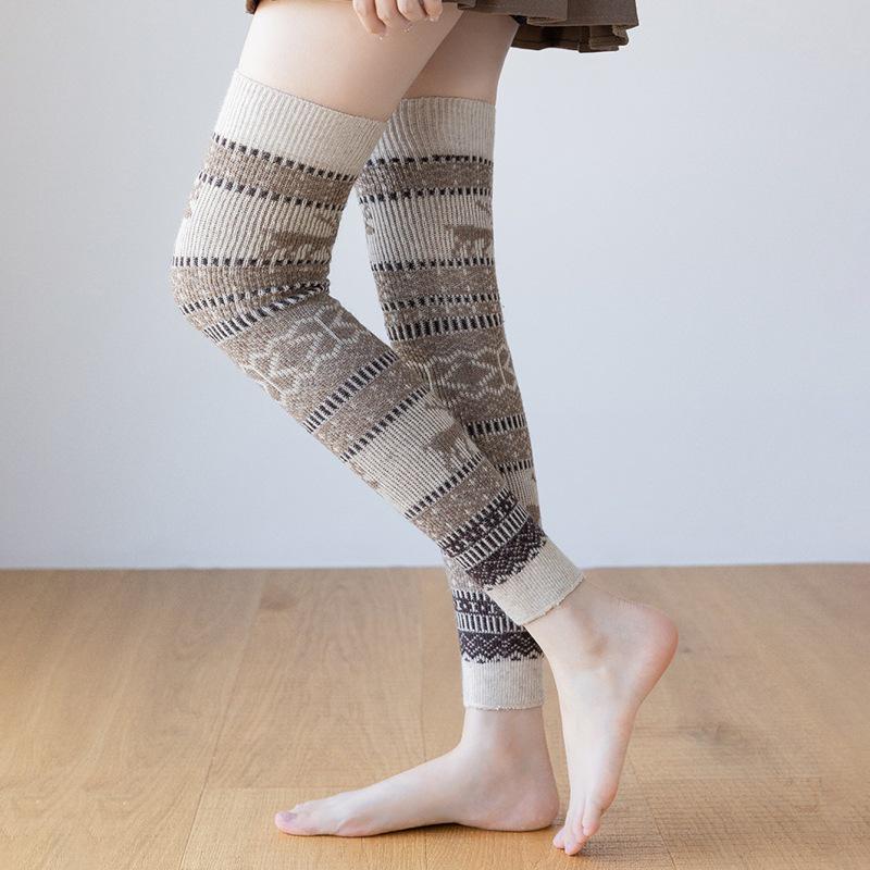 Women's Warm Rabbit Wool Over-the-Knee Christmas Deer Socks - Autumn/Winter Thick Leggings