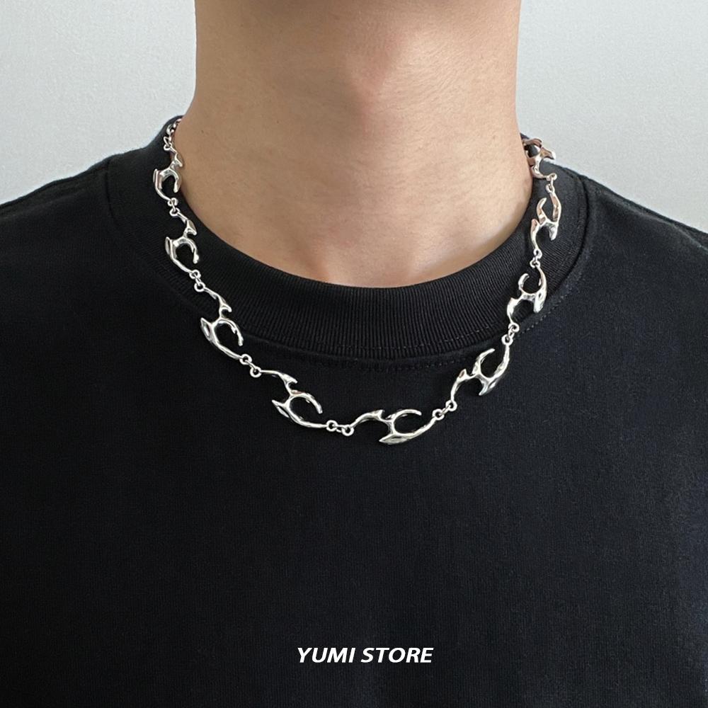 New Trend Irregular Titanium Steel Necklace For Man Luxury Collar Chain Unisex Jewelry Street Hip Hop Accessories