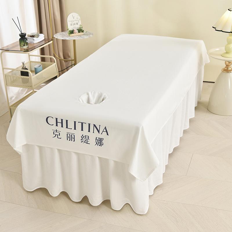 Customizable Massage Bed Sheet with Face Hole - Anti-Dirty and Enlarged for Salon Use