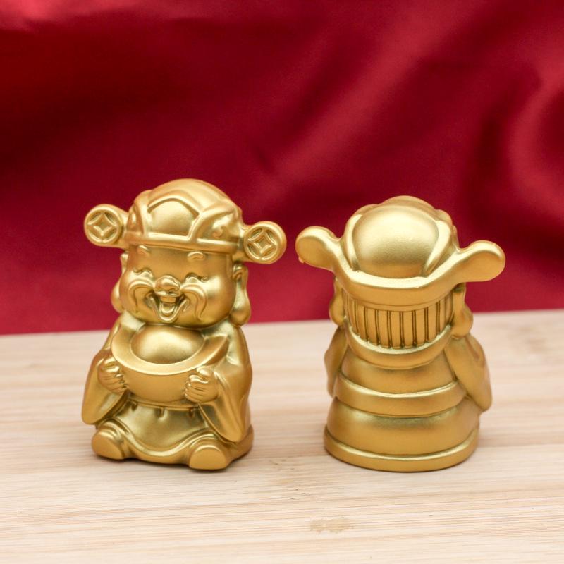 Solid Brass Smiling Face God of Wealth Desktop Ornament - Yuanbao Handicraft Gift Decoration