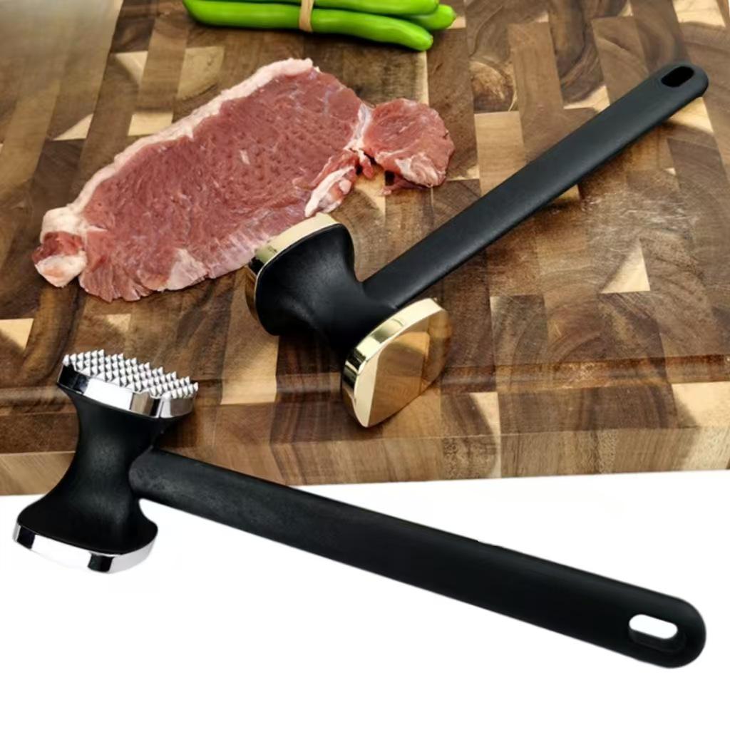 Zinc Alloy Double-Sided Meat Tenderizer & Garlic Press Hammer