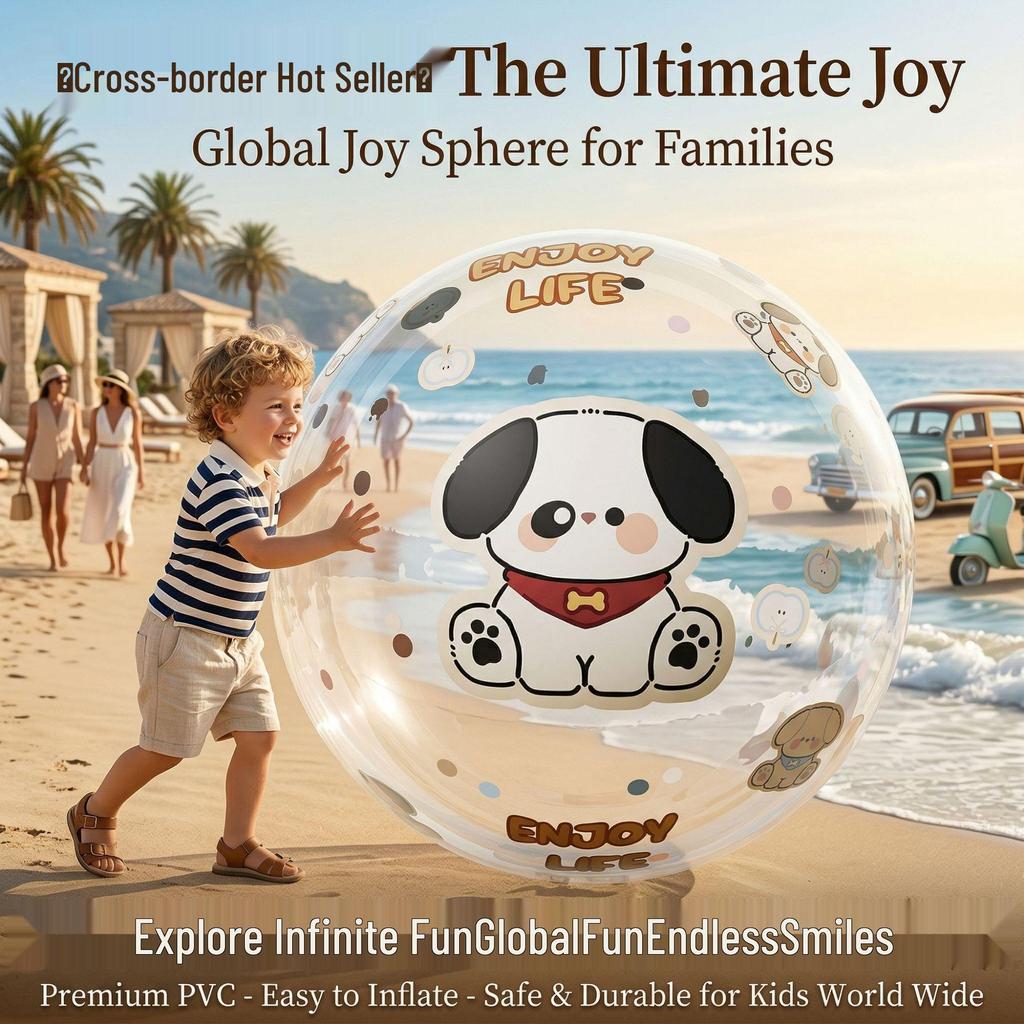 Inflatable Transparent Giant Football Beach Ball for Children and Parent-Child Interaction