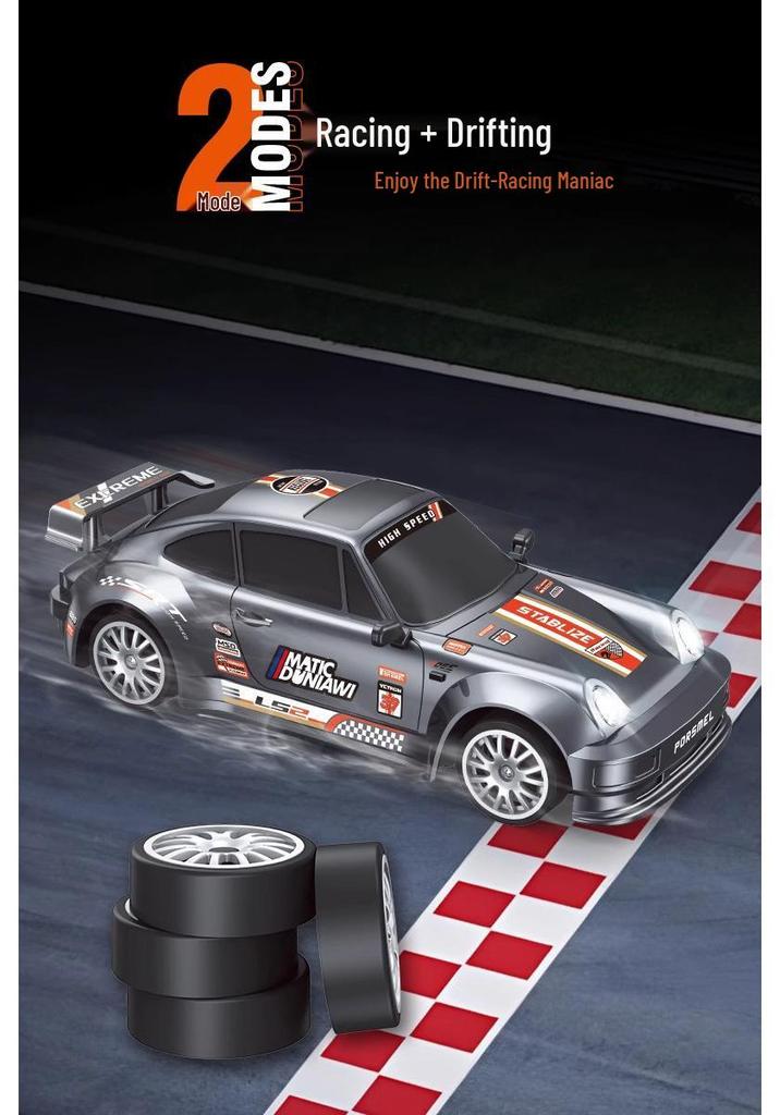 2.4G High-Speed Remote Control Drift Racing Car: Rechargeable, Four-Wheel Drive, Electric Sports Model for Kids.
