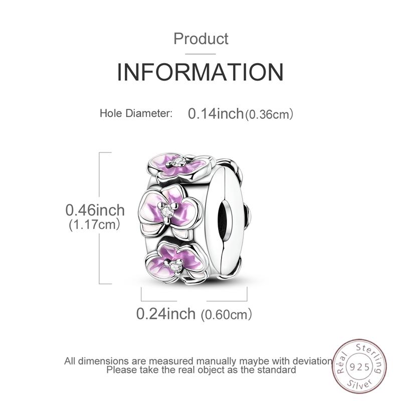 Charm Beads Purple Flowers Copper Pendant 3Mm Diy Party Christmas Fine Jewelry Making Gift