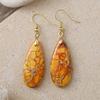 Luxury High Quality Natural Emperor Stone Water Drop Earrings Earrings European and American Popular Retro Jewelry