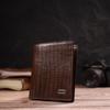 Textured Wallet for Men Made of Genuine Leather with Embossed CANPELLINI 21927 Brown