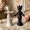 2pcs 3D Printed Desktop Ornaments Sculpture Queen King Statue Funny Persons Figurine  Office