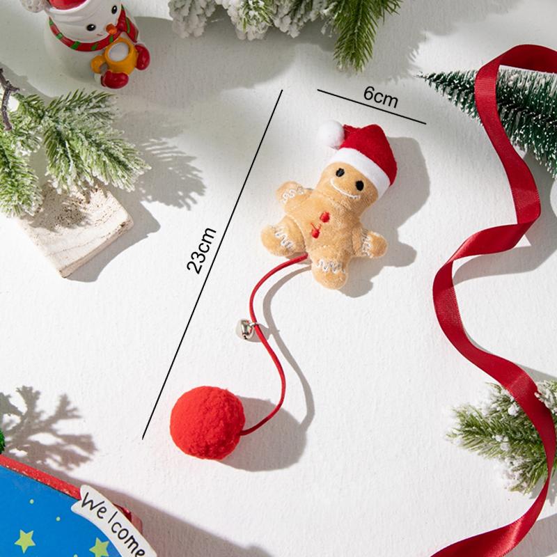 Catnip Toys Interactive Toys Cartoon Plush Christmas Gingerbread Man Cat Toys Cat Anti Bite Interactive Toy Pet Supplies