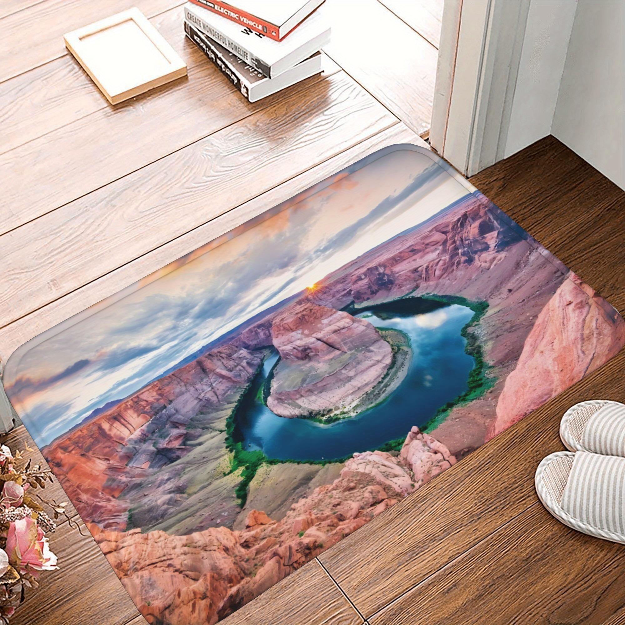 

1PC Horsehoe Bend Pattern Kitchen Rug Non-Slip Door Mat Pop design Bathroom Rug Bath Mat Carpet for Home Sink Laundry Decoreeree 40cm x 60cm