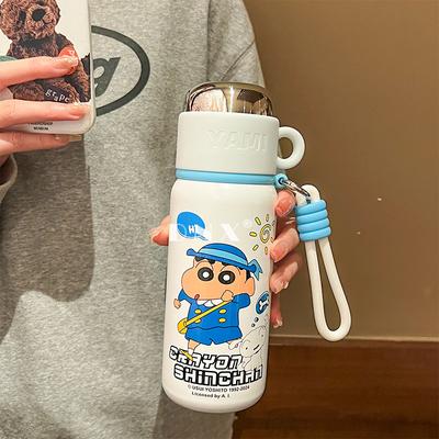 Crayon Small New Large Capacity High Appearance Level Stainless Steel Thermos Cup Cartoon Water Cup Cute Student Portable Accompanying Cup