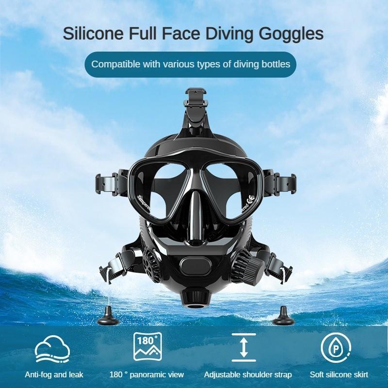 Underwater Breathing Sports Equipment Silicone Full Face Diving Mask Snorkeling Suit Diving Goggles Mask