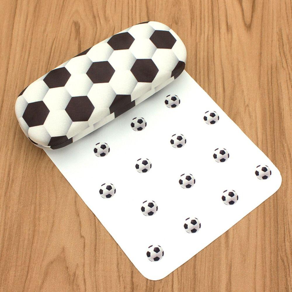 

With Glass Cloth Glasses Box Basketball Football Pattern Glasses Case Portable Spectacle Case Men Football type