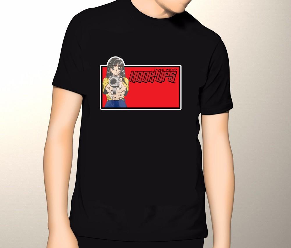 Vintage Hook Ups Girl with Gun T Shirt  Unisex T-Shirt XL