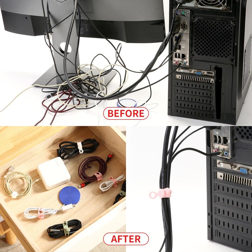 5/10/20 Silicone Cable Ties,Cord Organizer,Cable Straps,Reusable Cord Ties,Travel Cable Organizer ,Cute Elastic Tie, Wire Ties
