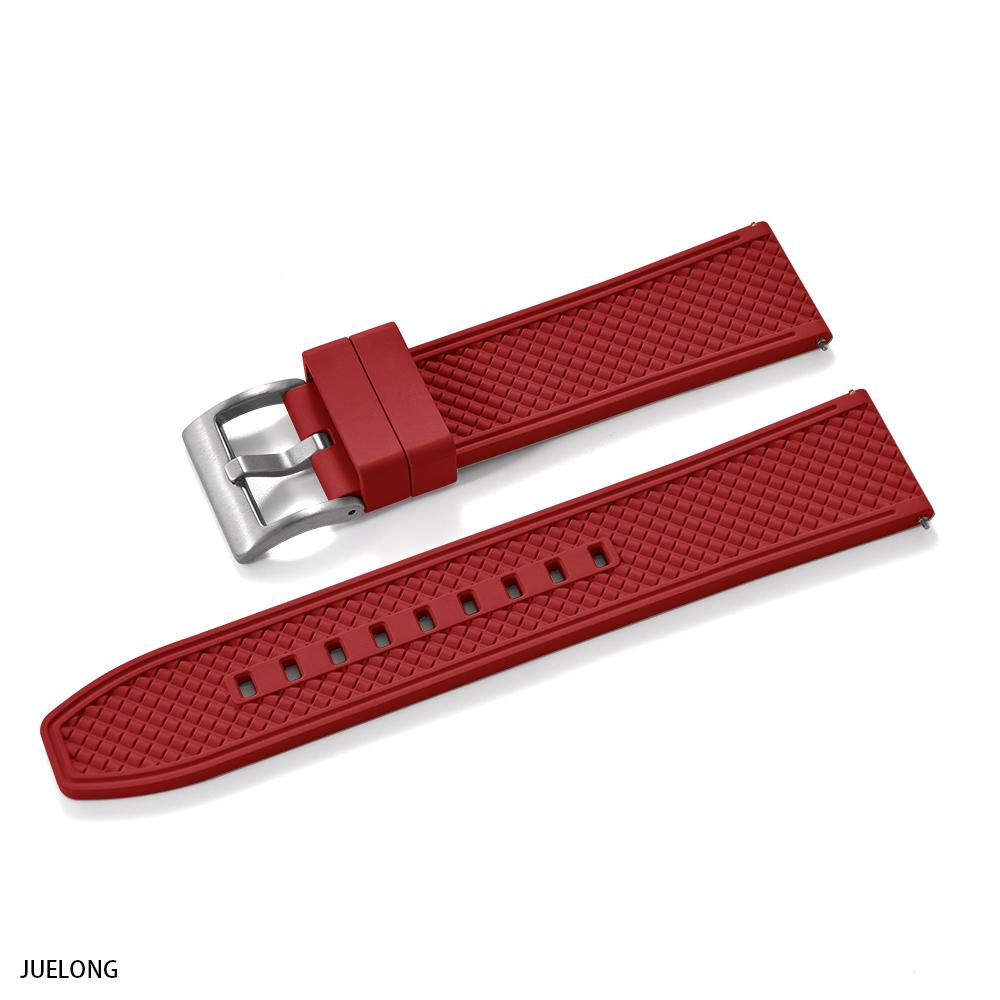 Professional Diving Watch Band FKM Rubber Strap 18mm 20mm 22mm 24mm Quick Release Bullet Shape for Dive Watch Waterproof Durabl