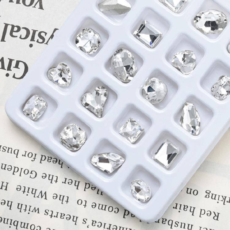 10x Irregular Shape Nail Charms Nail Rhinestones Clear Nail Crystal Gems Charms