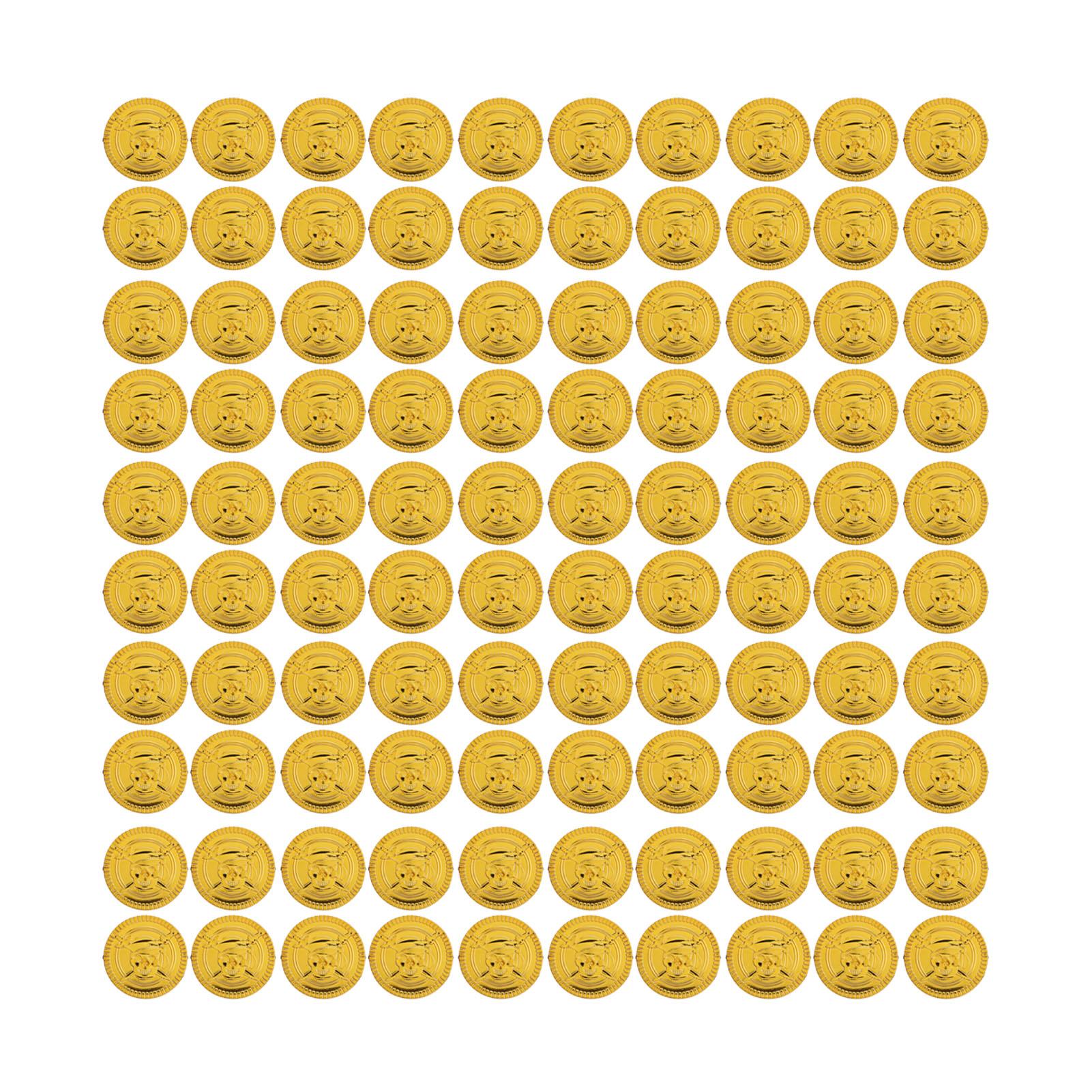 

100 шт., набор монет с сокровищами, высокая имитация, детальная имитация пластиковой игрушки, реквизит, монеты для настольных игр, ПА Pirate Gold Coins