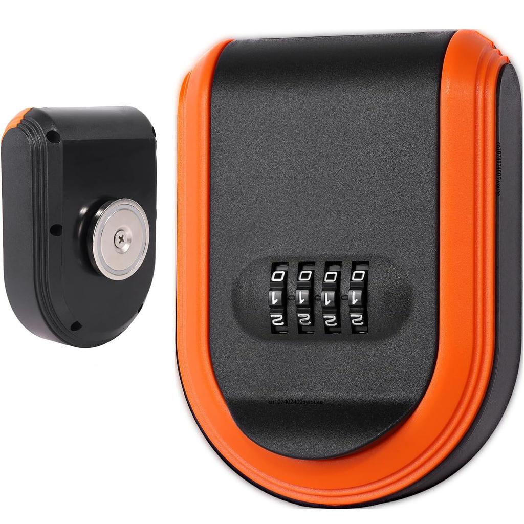 4 Digit Combination Magnetic Key Box - Strong Magnet Hider Under Car, Waterproof Outdoor Lock Box, Hide Key with Signal
