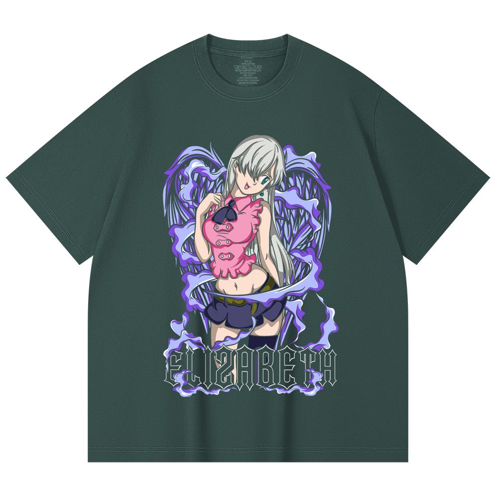 230 Gsm 100% Cotton Seven Deadly Sins V3 Elizabeth Print Unisex Heavy Cotton T Shirt
