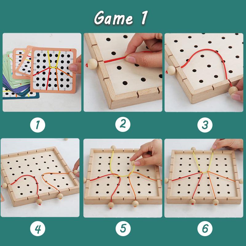 Kids Montessori Thinking Games Threading Toys Logical Rope Puzzles Matching Creative Intellectual Games Early Educational Toys