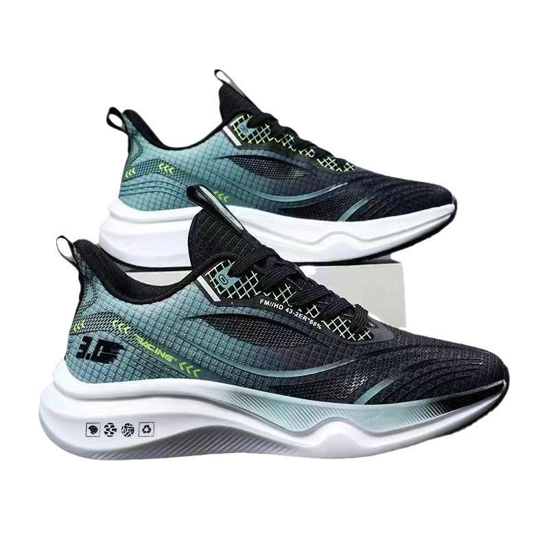 Flying woven shoes spring new trend fashion casual lightweight sports running shoes soft sole fashion men