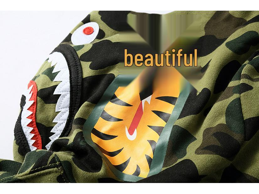 BAPE Shark Head Camo Block Unisex Hoodie - Autumn/Winter Trend