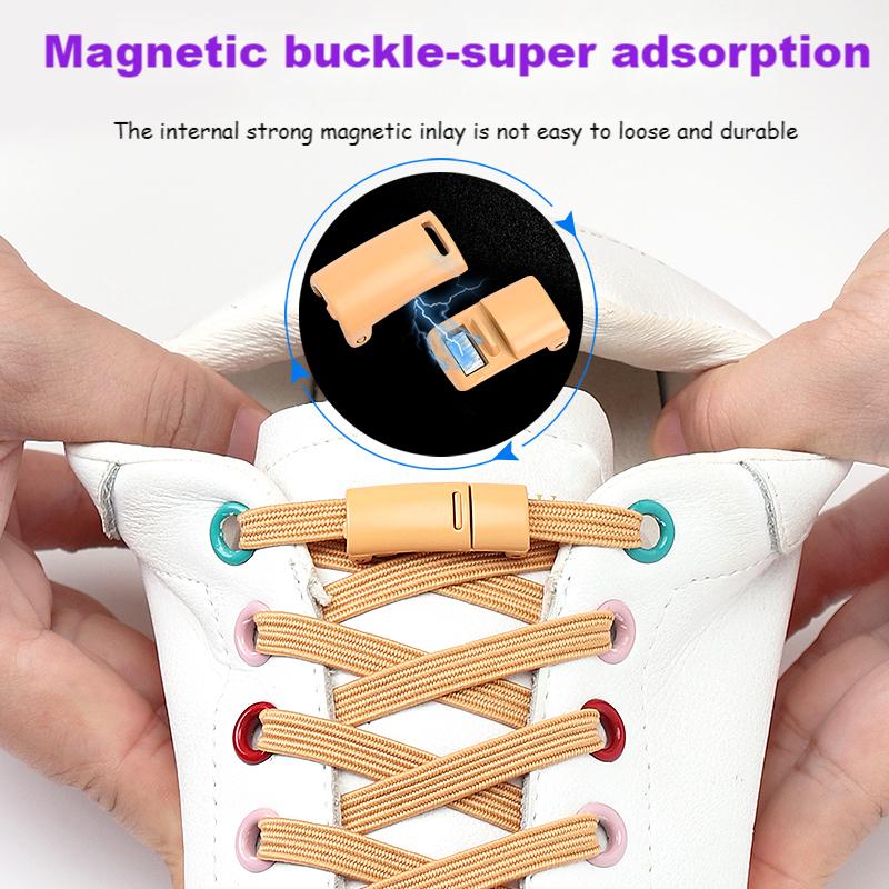 Magnetic Lock Laces without ties Sneakers for Shoelaces Elastic No Tie Shoe laces Kids Adult Quick Shoe lace Rubber Bands