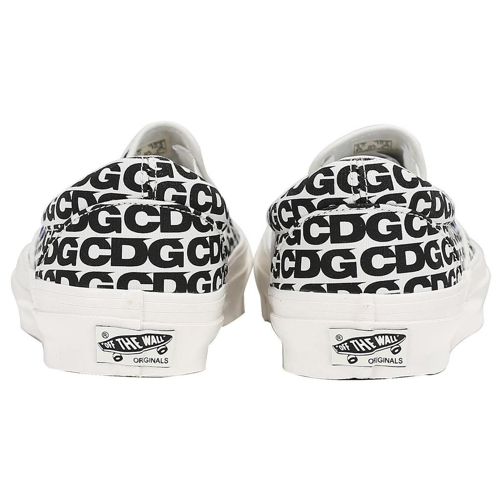 Comme Des Garçons X Vans OG Classic Slip-On CDG Print - Blanc De Blanc Unisex Sneakers White Black VN0A32QNUY6